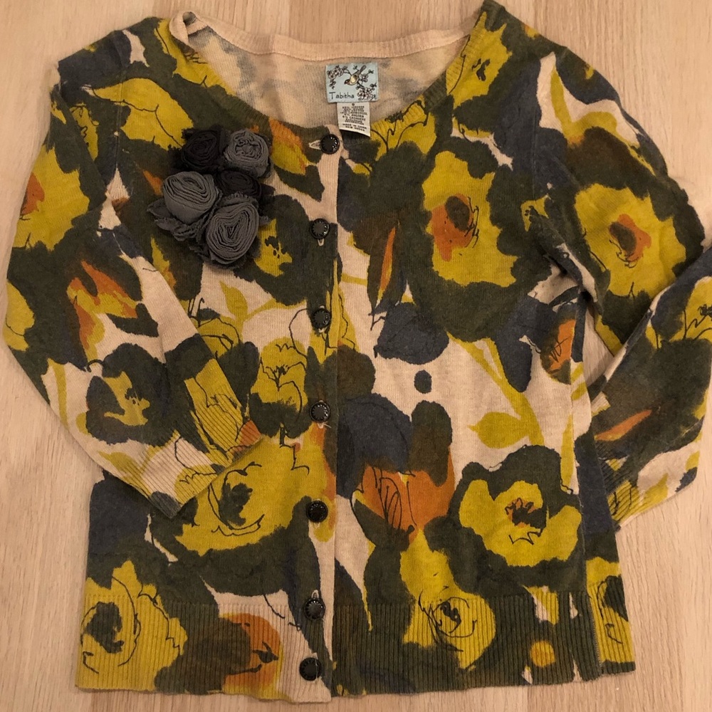 Anthropologie floral button up sweater cardigan